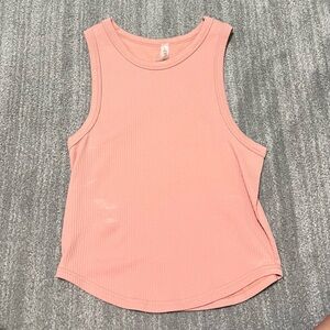 Sleeveless Pink Ribbed Top